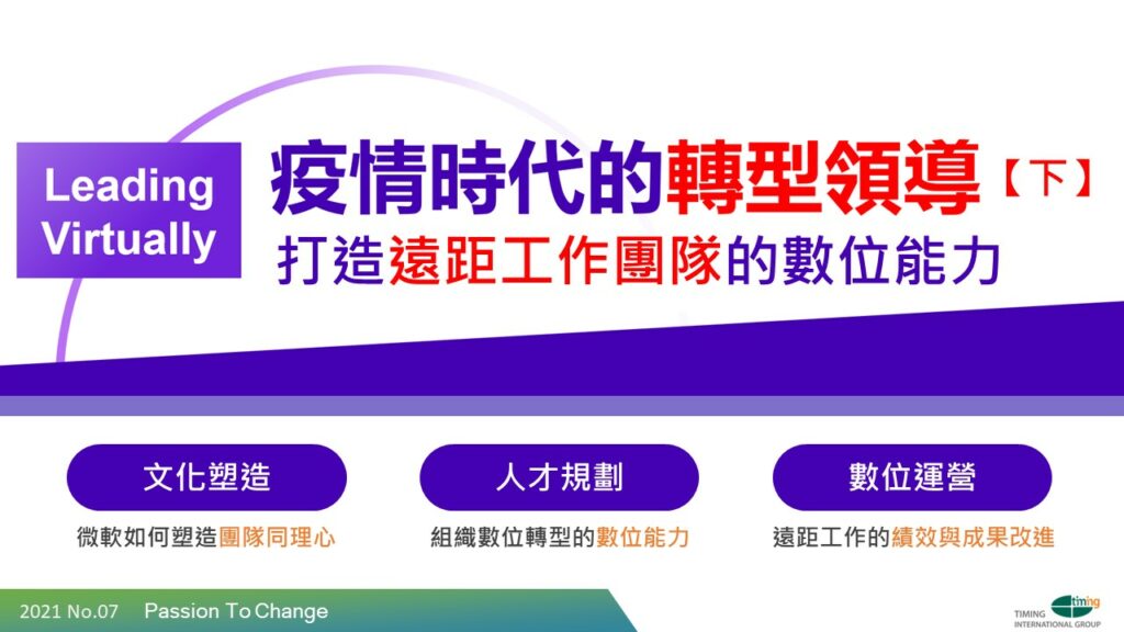 leading virtually 疫情時代的轉型領導，打造遠距工作團隊的數位能力